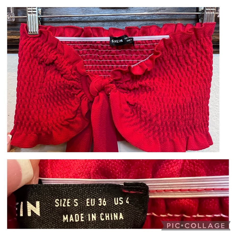 Shein Red tie bandeau size small